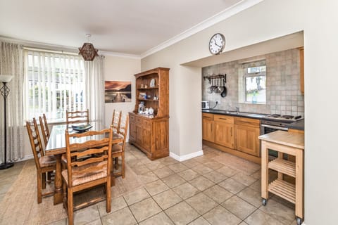The open plan kitchen and dining area is found on the ground floor of the property