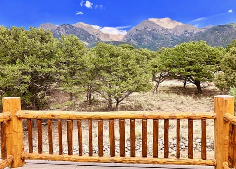 View from the loft deck! Reaching for the mountains!