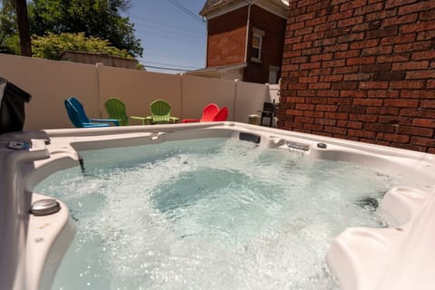 Soak your stresses away in the 8-person hot tub.