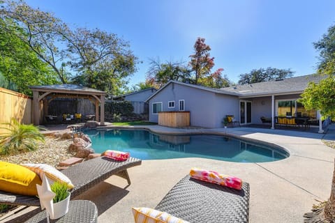 Fully fence backyard with private pool access by guest during your stay.