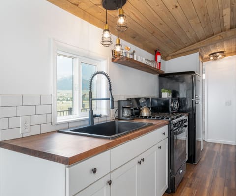 Shavano Deluxe Cabin | Private kitchen | Microwave