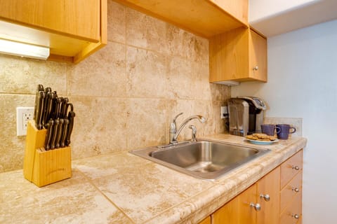 Compact kitchen has all that you need.