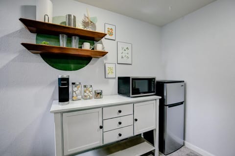 Kitchenette with Keurig and complimentary Coffee K-cups and creamer/sugar