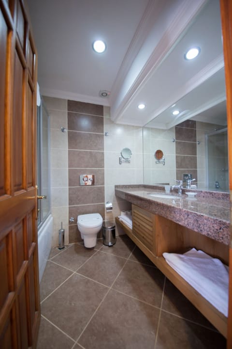 Deluxe Twin Room | Bathroom | Hair dryer, towels