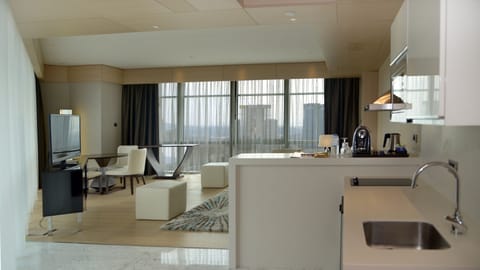 Family Suite, 2 Bedrooms, Kitchenette, Partial Sea View | Premium bedding, minibar, in-room safe, desk