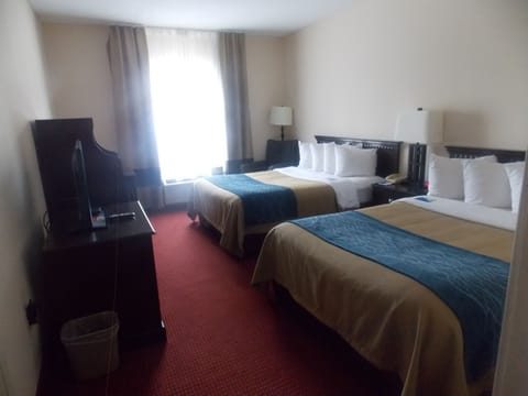 Room, 2 Double Beds, Non Smoking | In-room safe, desk, blackout drapes, iron/ironing board