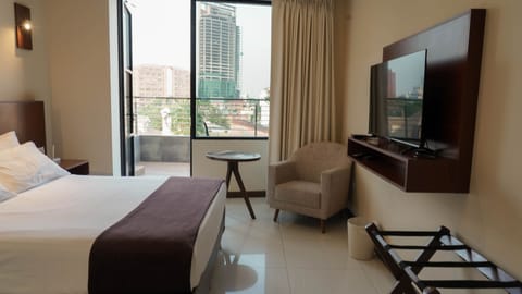 Deluxe Double Room, Balcony, City View | Premium bedding, down comforters, in-room safe, desk