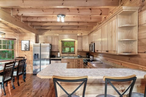 Stainless refrigerator, dishwasher, over, and microwave