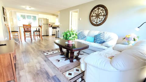 Warm open space for living room and dining room