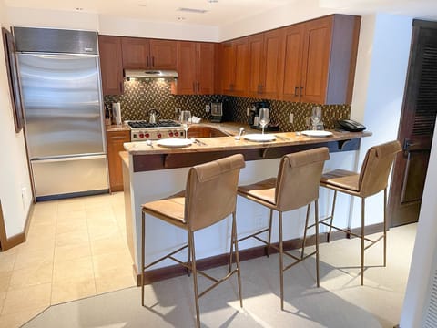 Full sized professional grade kitchen with Wolf brand appliances