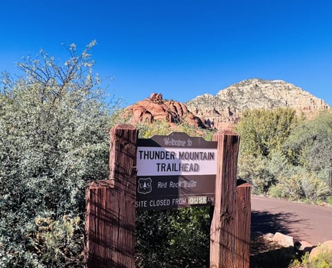 Thunder Mountain Trailhead is a 10 minute walk from the house or a 2 min. drive