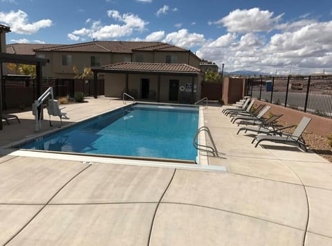 Lots of lawn chairs for sunning