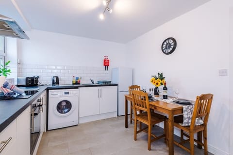 The fully equipped kitchen has everything you need for a long or short stay in Crewe.