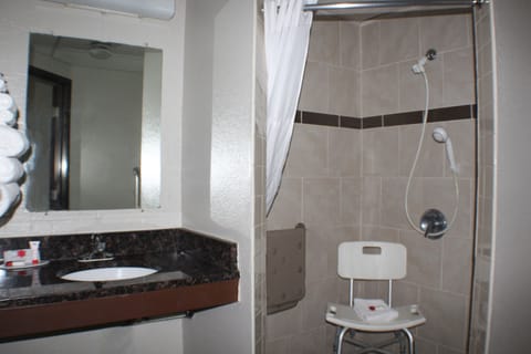 Room, 2 Queen Beds, Accessible, Non Smoking | Bathroom | Eco-friendly toiletries, hair dryer, towels