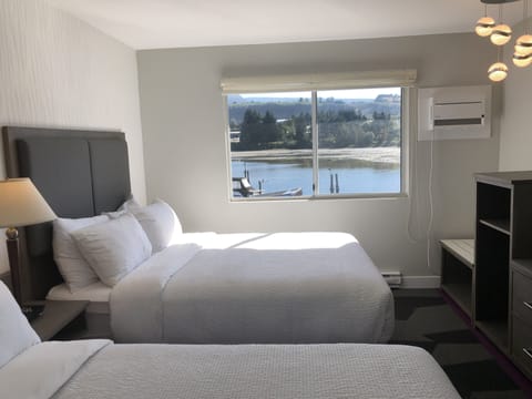 Deluxe Room, 2 Queen Beds, Ocean View | Egyptian cotton sheets, premium bedding, pillowtop beds, desk