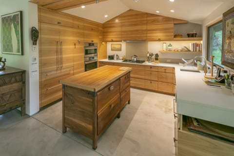 The kitchen with all the modern conveniences.