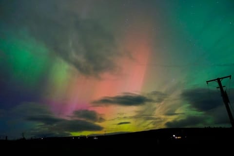 Local aurora in winter- outside the pod