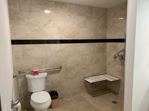 Room, 1 King Bed, Accessible | Bathroom | Bathtub, free toiletries, towels