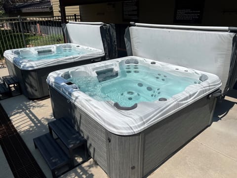 Two hot tubs, available 10am-10pm