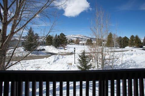 Deck with view of Emerald Mountain