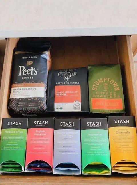 Assortment of coffee and teas are always stocked and available during your stay