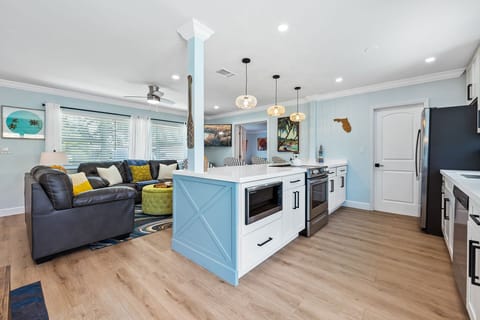 Beautiful open kitchen with large peninsula 