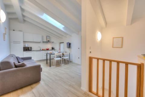The living area seen from the internal stairs