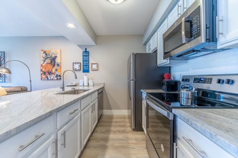 Full-sized kitchen featuring modern updates.