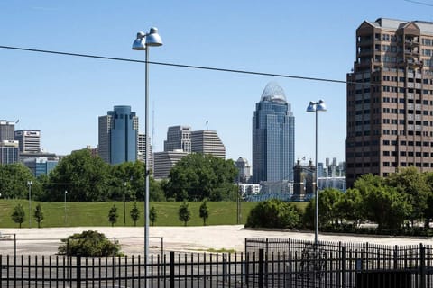 A sweet view of the Cincinnati skyline from across the river!