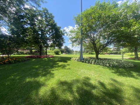 Beautifully landscaped Park near apartment.