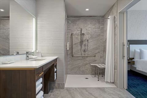 Room, 1 Queen Bed, Accessible (3x3 Shower) | Bathroom shower