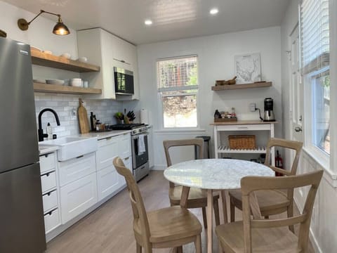 Kitchen: Fully stocked, brand new appliances, gourmet coffee bar with Keurig coffee maker (drip or single serve). Complimentary coffee and tea.