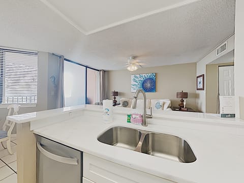 Condo, 1 King Bed with Sofa bed, Balcony, Ocean View (#302 - No Pets Allowed) | Private kitchen | Fridge, microwave, oven, stovetop