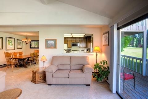 Open living area to the dining room