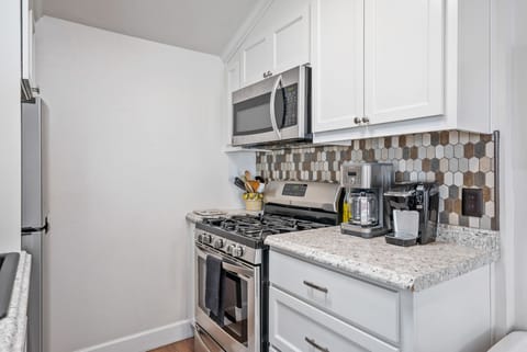 Stainless steel appliances, we provide 2 coffee makers, coffee,