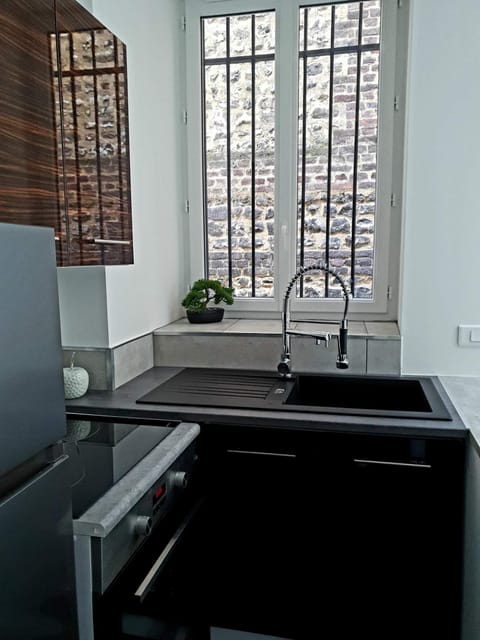 Grand Apartment | Private kitchen | Full-size fridge, microwave, oven, stovetop