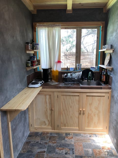 Cabin, 1 Bedroom, Terrace, Garden View | Private kitchen | Microwave, stovetop, coffee/tea maker, electric kettle