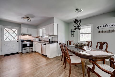 kitchen and dining table for 8