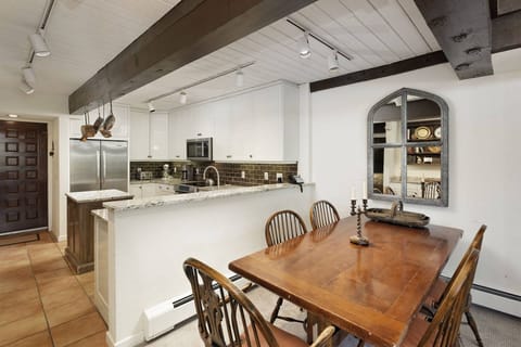 The kitchen is fully stocked with everything you need to enjoy dining at home during your vacation in Snowmass