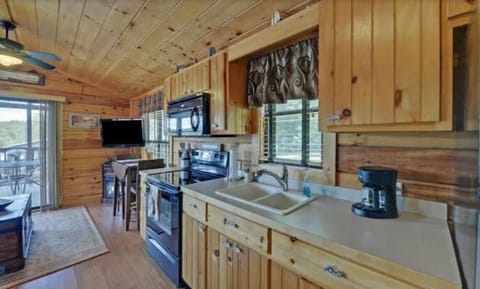 Panoramic Cabin, 1 Queen Bed, Non Smoking, Mountain View | Private kitchen | Microwave, coffee/tea maker, paper towels