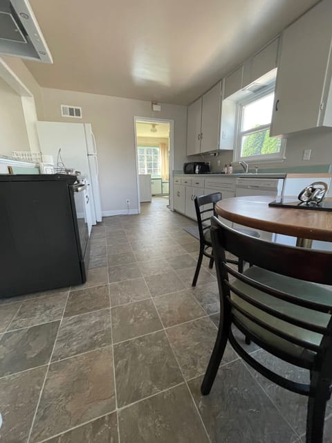 Kitchen open to laundry