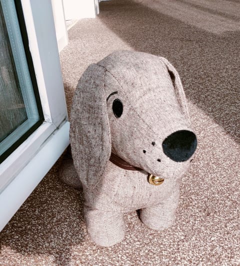 Meet Pebbles the dog.  He welcomes all who stay! 