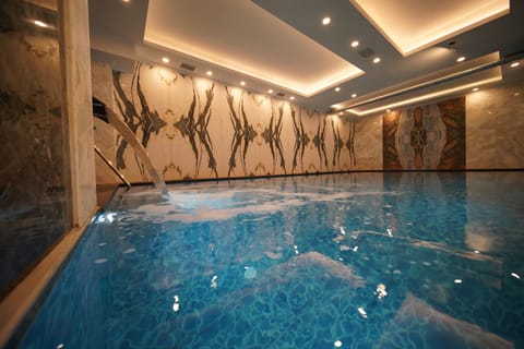 Indoor pool, open noon to 10:00 PM, sun loungers