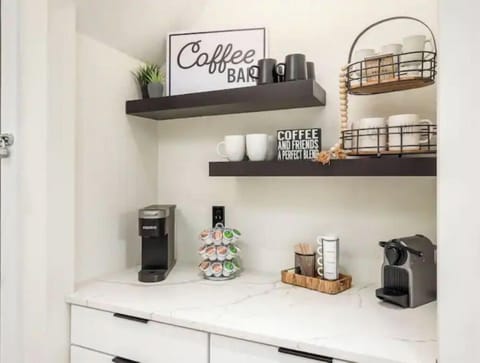 Enjoy the fully stocked coffee bar!