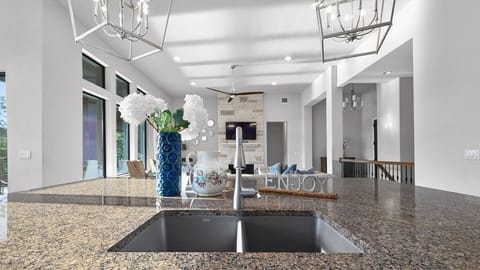 Plenty of counter space is available.