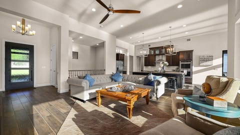 Plenty of comfortable seating in the upstairs living room.