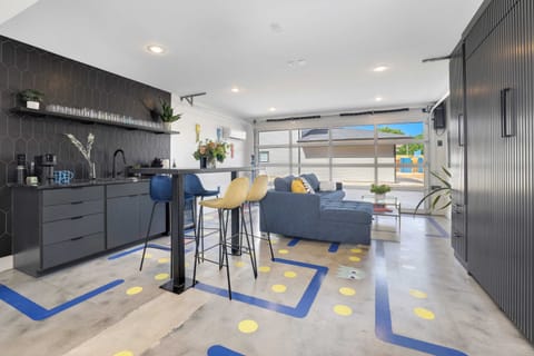 Indoor/outdoor studio garage and lounge for entertaining
