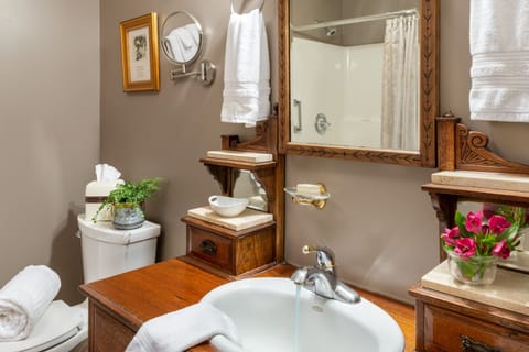 Grand Suite | Bathroom | Combined shower/tub, rainfall showerhead, towels, soap