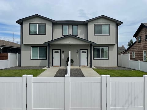 You will be in Unit A of a Duplex. You have a fully fenced yard for your side, fully fenced private backyard and patio, as well as your own garage and dedicated driveway parking.
