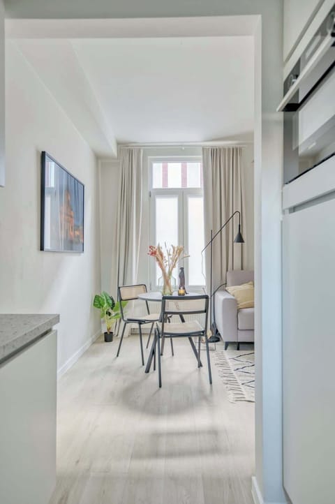 Main hallway connecting the living room area to the kitchen.